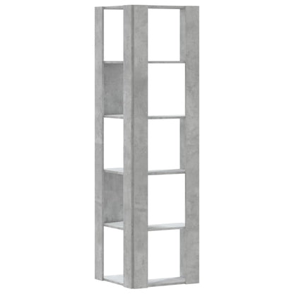 vidaXL Eck-Bücherregal 5 Böden Betongrau 50x50x179 cm Holzwerkstoff