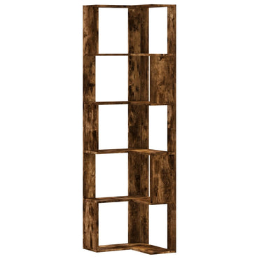 vidaXL Eck-Bücherregal 5 Böden Räuchereiche 50x50x179 cm Holzwerkstoff