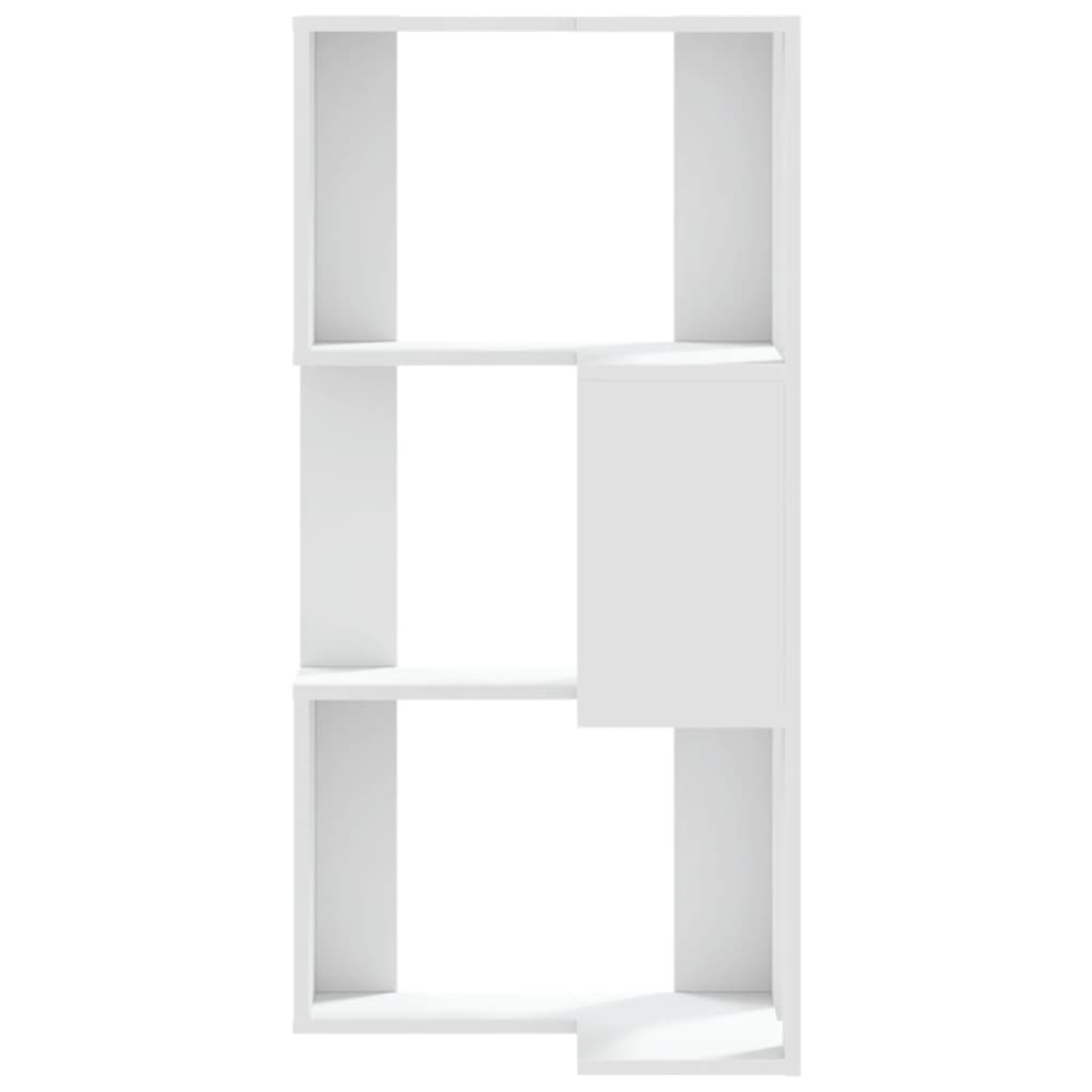 vidaXL Étagère d'angle 3 niveaux blanc 50x50x102 cm Bois d'ingénierie