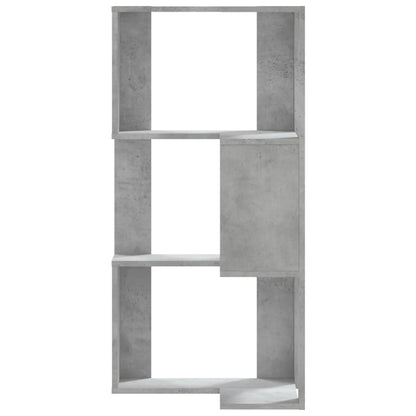 vidaXL Eck-Bücherregal 3 Böden Betongrau 50x50x102 cm Holzwerkstoff