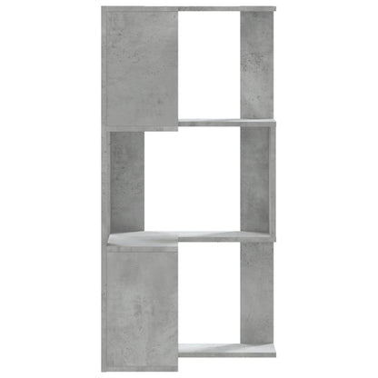 vidaXL Eck-Bücherregal 3 Böden Betongrau 50x50x102 cm Holzwerkstoff