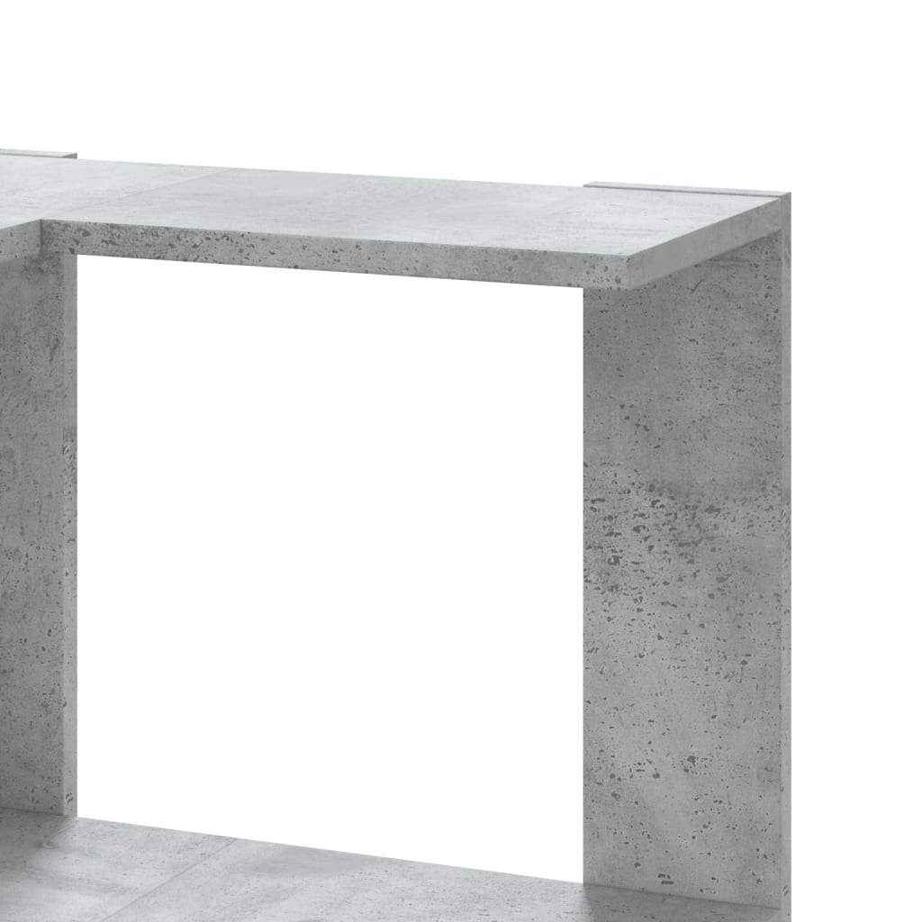 vidaXL Eck-Bücherregal 3 Böden Betongrau 50x50x102 cm Holzwerkstoff