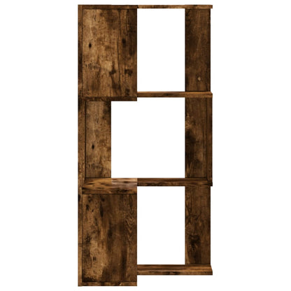 vidaXL Étagère d'angle 3 niveaux Chêne fumé 50x50x102 cm Bois d'ingénierie