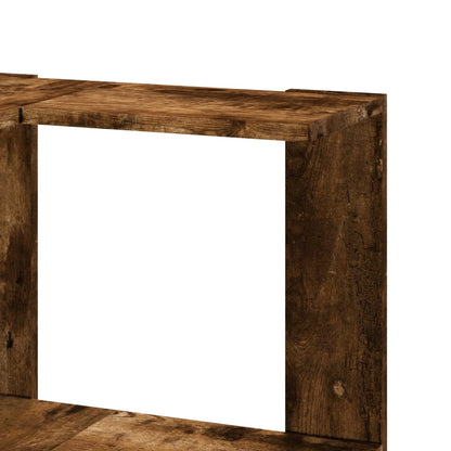 vidaXL Étagère d'angle 3 niveaux Chêne fumé 50x50x102 cm Bois d'ingénierie