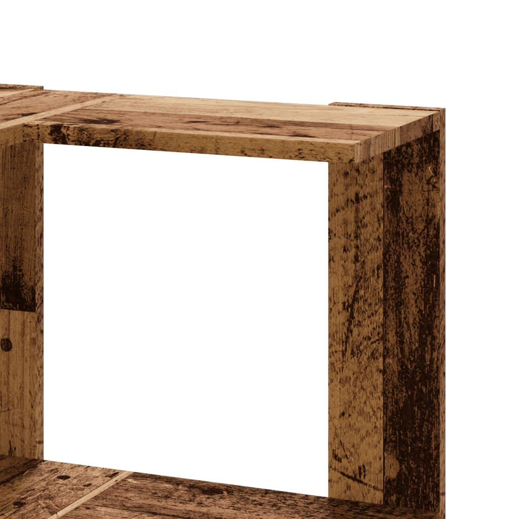 vidaXL Eck-Bücherregal 3 Böden Altholz-Optik 50x50x102cm Holzwerkstoff