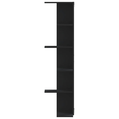 vidaXL Wand-Eckregal Schwarz 36,5x36,5x140 cm Holzwerkstoff
