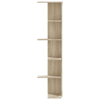vidaXL Wand-Eckregal Sonoma-Eiche 36,5x36,5x140 cm Holzwerkstoff