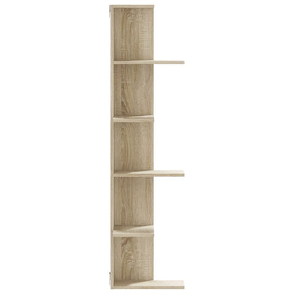 vidaXL Wand-Eckregal Sonoma-Eiche 36,5x36,5x140 cm Holzwerkstoff