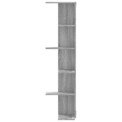 vidaXL Wand-Eckregal Grau Sonoma 36,5x36,5x140 cm Holzwerkstoff