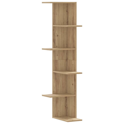 vidaXL Étagère d'angle murale chêne artisan 36,5x36,5x140 cm en bois d'ingénierie