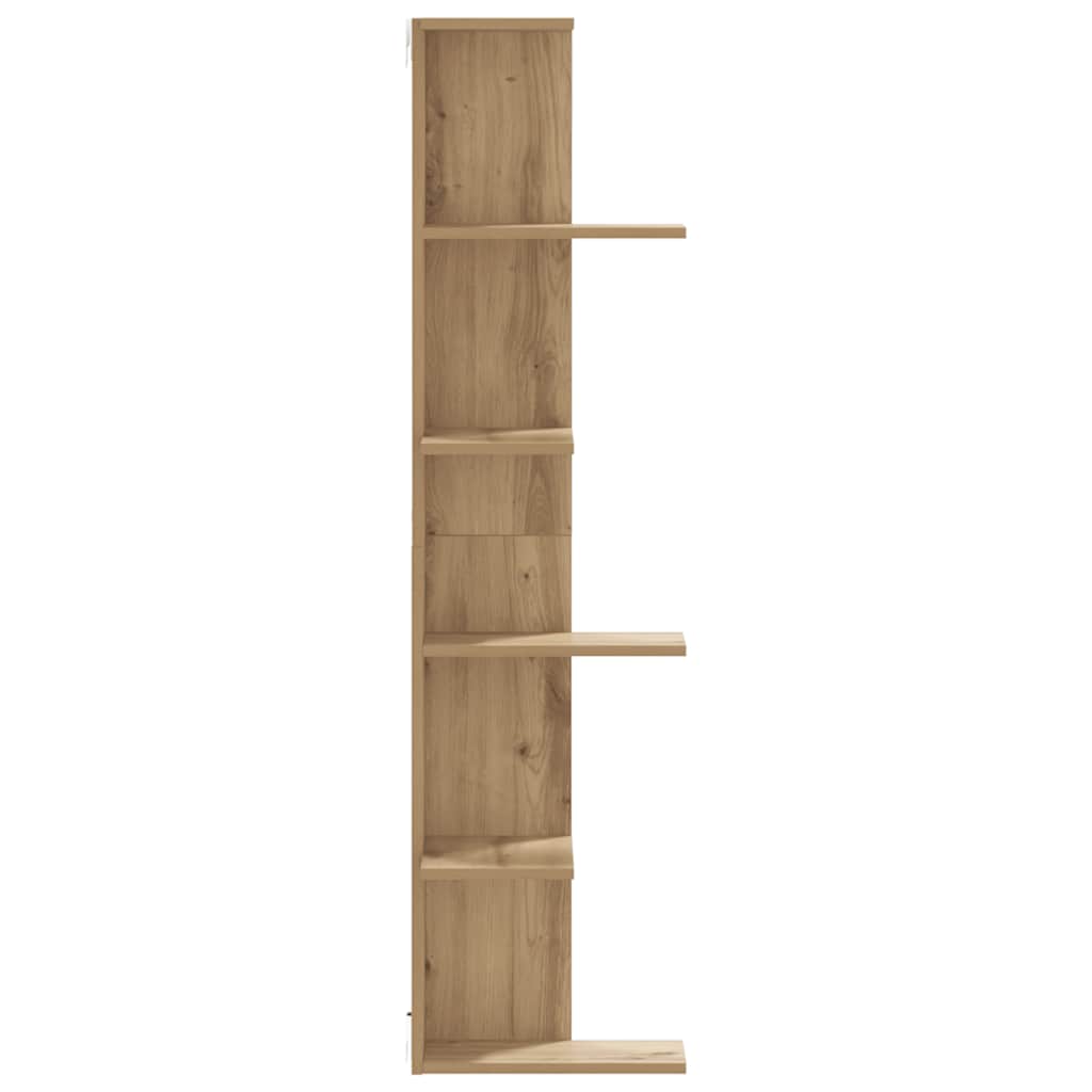 vidaXL Étagère d'angle murale chêne artisan 36,5x36,5x140 cm en bois d'ingénierie