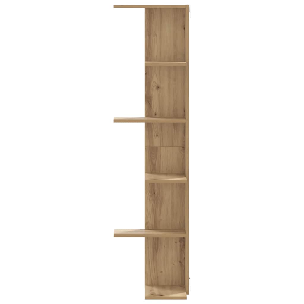 vidaXL Étagère d'angle murale chêne artisan 36,5x36,5x140 cm en bois d'ingénierie