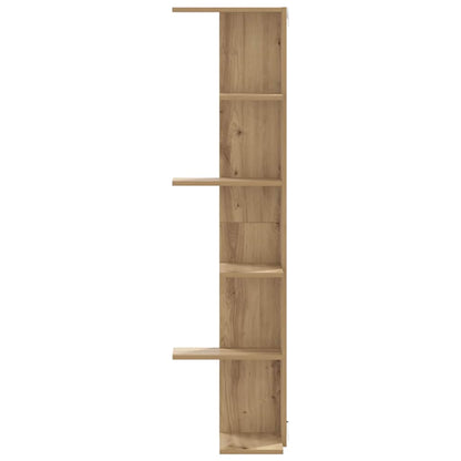 vidaXL Étagère d'angle murale chêne artisan 36,5x36,5x140 cm en bois d'ingénierie