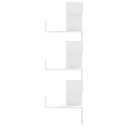 vidaXL Wand-Eckregal Weiß 45x45x147 cm Holzwerkstoff