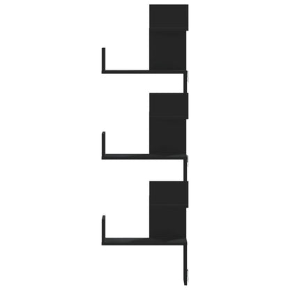 vidaXL Wand-Eckregal Schwarz 45x45x147 cm Holzwerkstoff