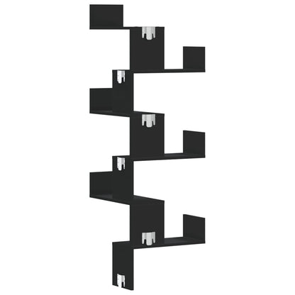 vidaXL Wand-Eckregal Schwarz 45x45x147 cm Holzwerkstoff