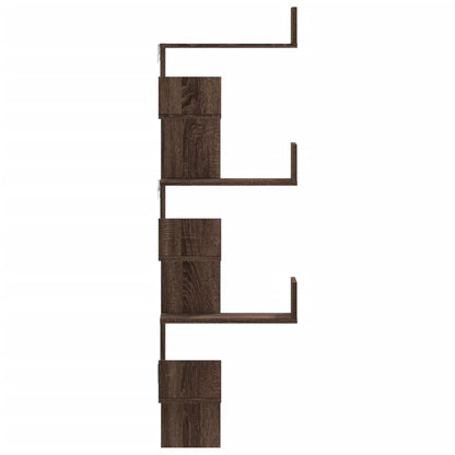 vidaXL Wand-Eckregal Braun Eichen-Optik 45x45x147 cm Holzwerkstoff