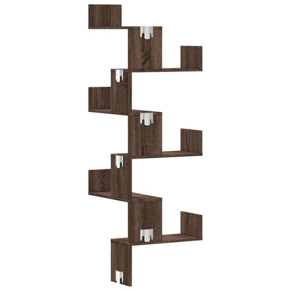 vidaXL Wand-Eckregal Braun Eichen-Optik 45x45x147 cm Holzwerkstoff