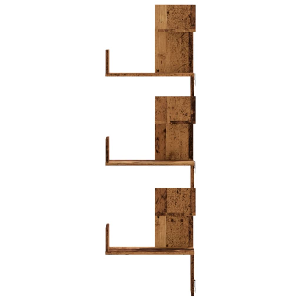 vidaXL Wand-Eckregal Altholz-Optik 45x45x147 cm Holzwerkstoff