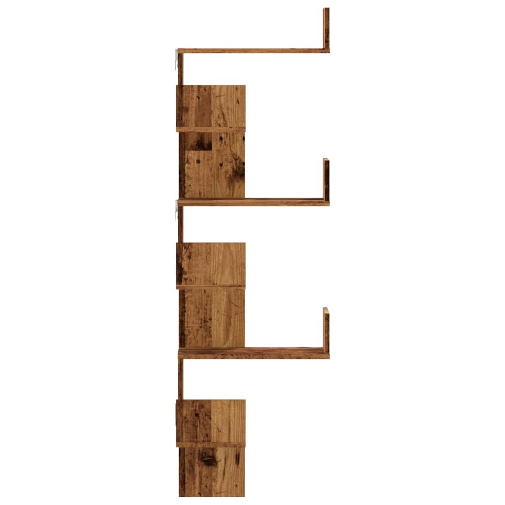 vidaXL Wand-Eckregal Altholz-Optik 45x45x147 cm Holzwerkstoff