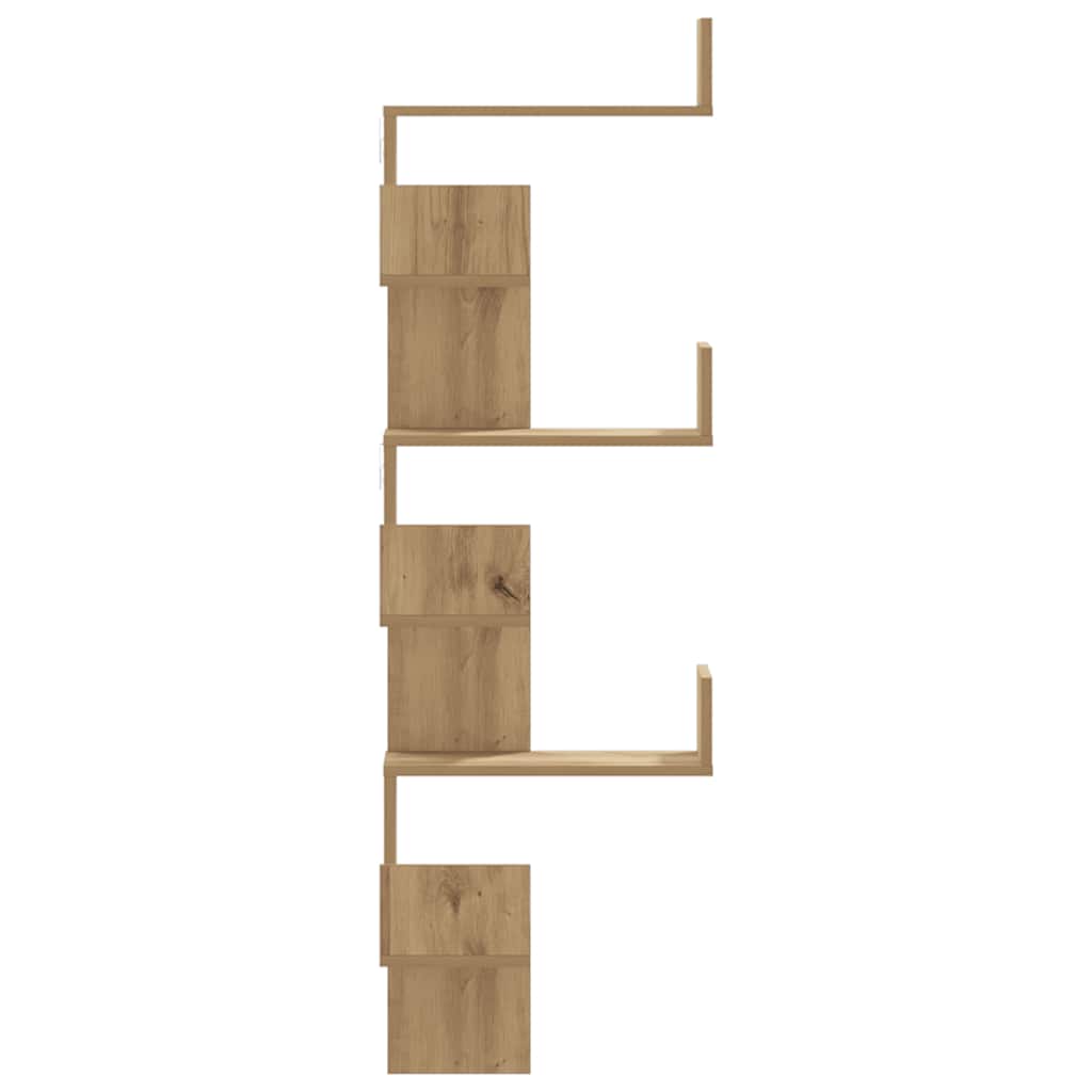 vidaXL Wand-Eckregal Artisan-Eiche 45x45x147 cm Holzwerkstoff