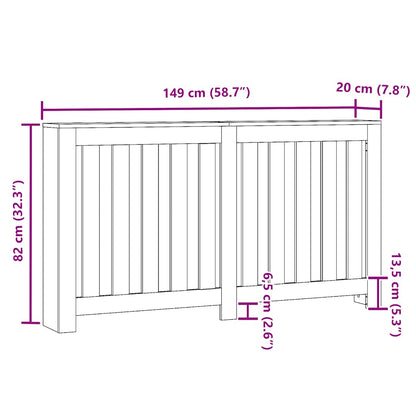 Heizkörperverkleidung Räuchereiche 149x20x82 cm Holzwerkstoff