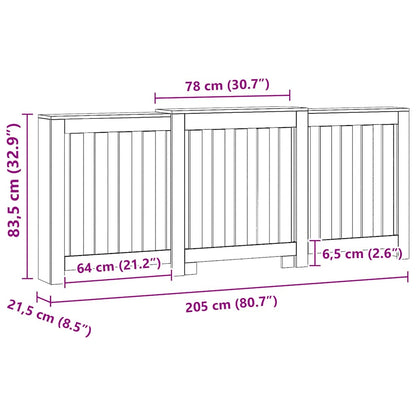 Heizkörperverkleidung Artisan-Eiche 205x21,5x83,5 cm