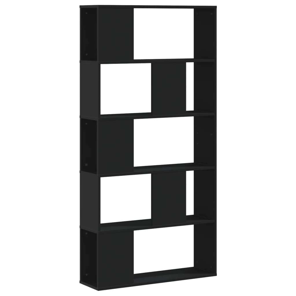 vidaXL Bücherregal 5 Böden Schwarz 80,5x23,5x162,5 cm Holzwerkstoff