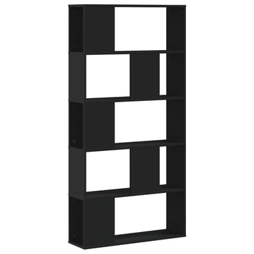 vidaXL Bücherregal 5 Böden Schwarz 80,5x23,5x162,5 cm Holzwerkstoff