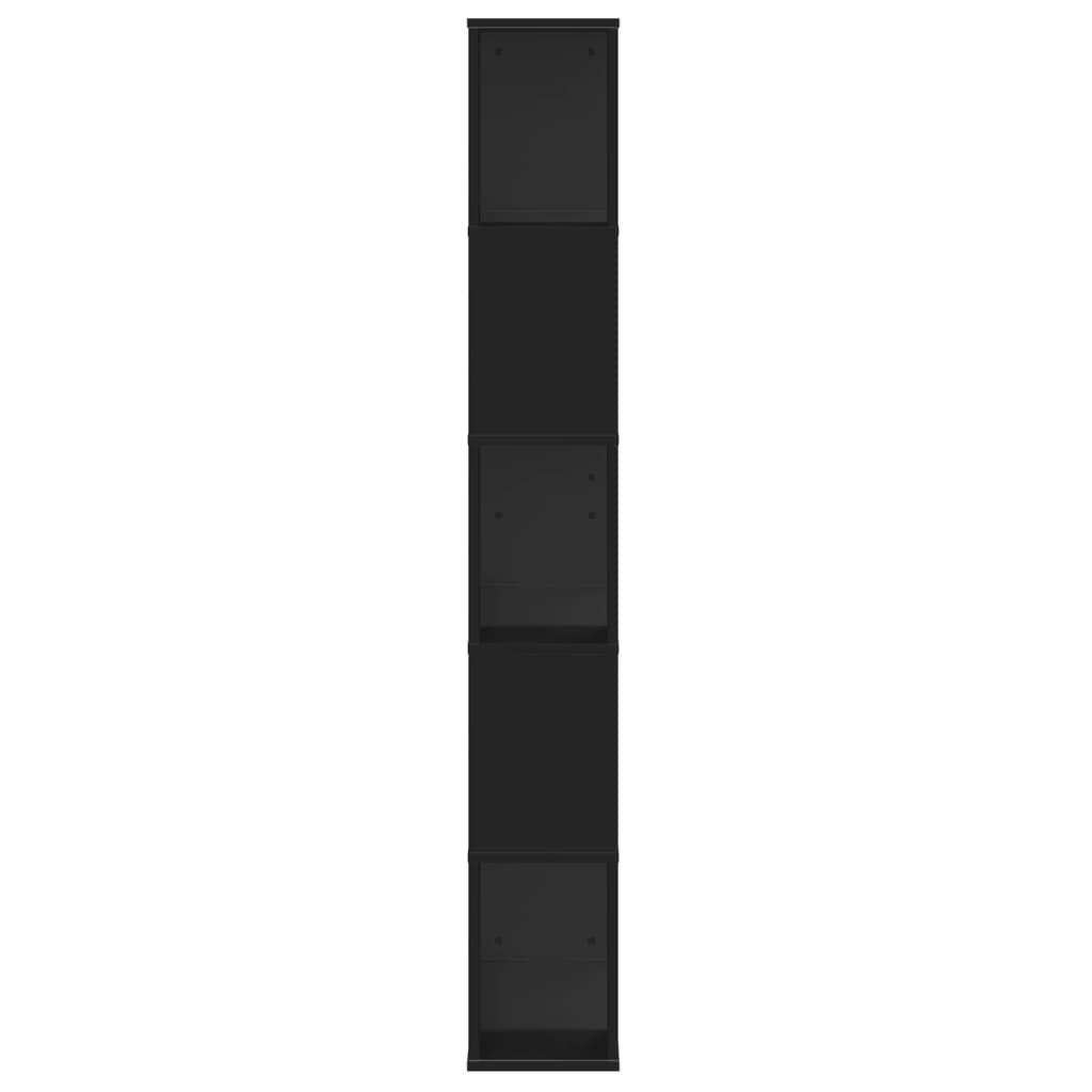 vidaXL Bücherregal 5 Böden Schwarz 80,5x23,5x162,5 cm Holzwerkstoff