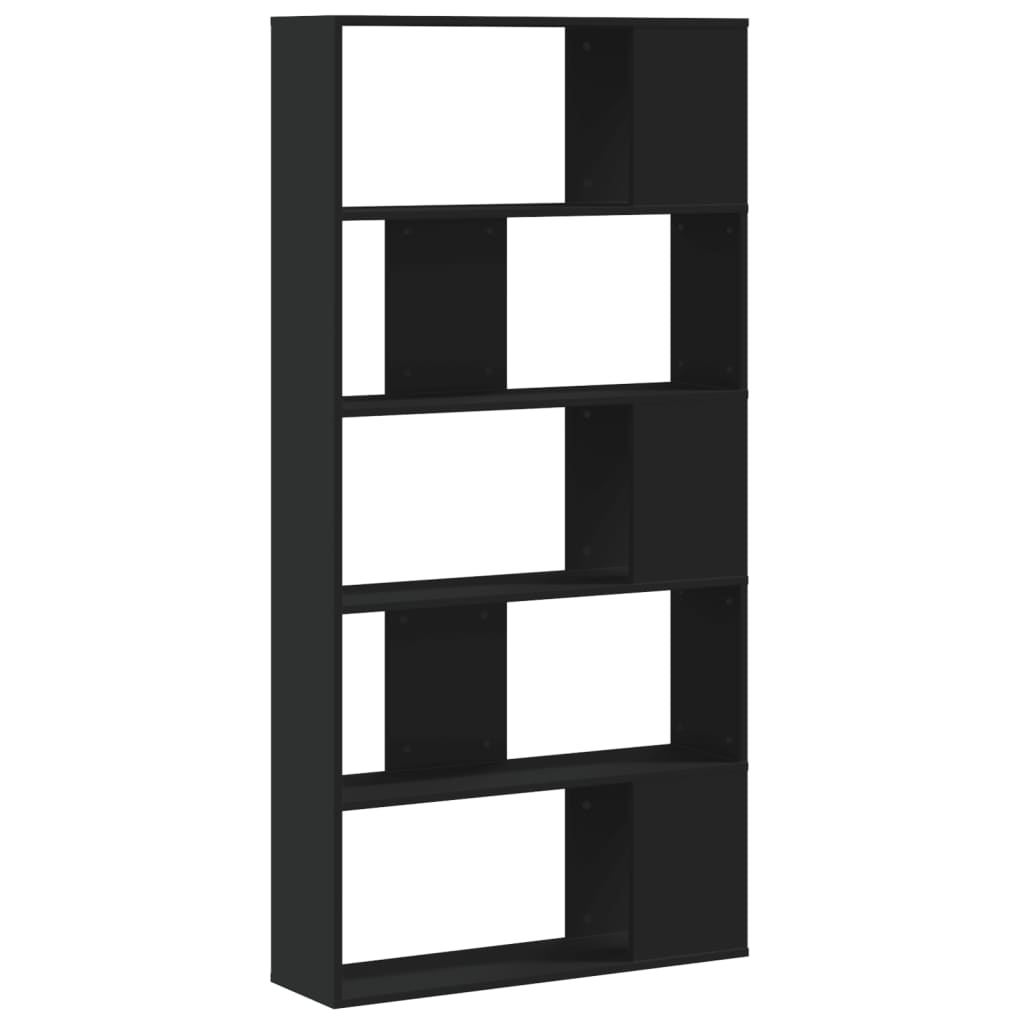vidaXL Bücherregal 5 Böden Schwarz 80,5x23,5x162,5 cm Holzwerkstoff