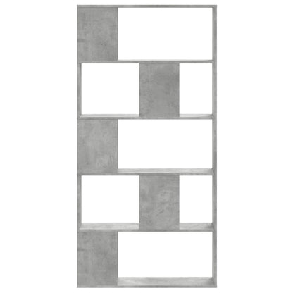 vidaXL Bücherregal 5 Böden Betongrau 80,5x23,5x162,5 cm Holzwerkstoff