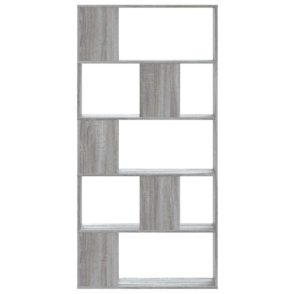 vidaXL Bücherregal 5 Böden Grau Sonoma 80,5x23,5x162,5 Holzwerkstoff