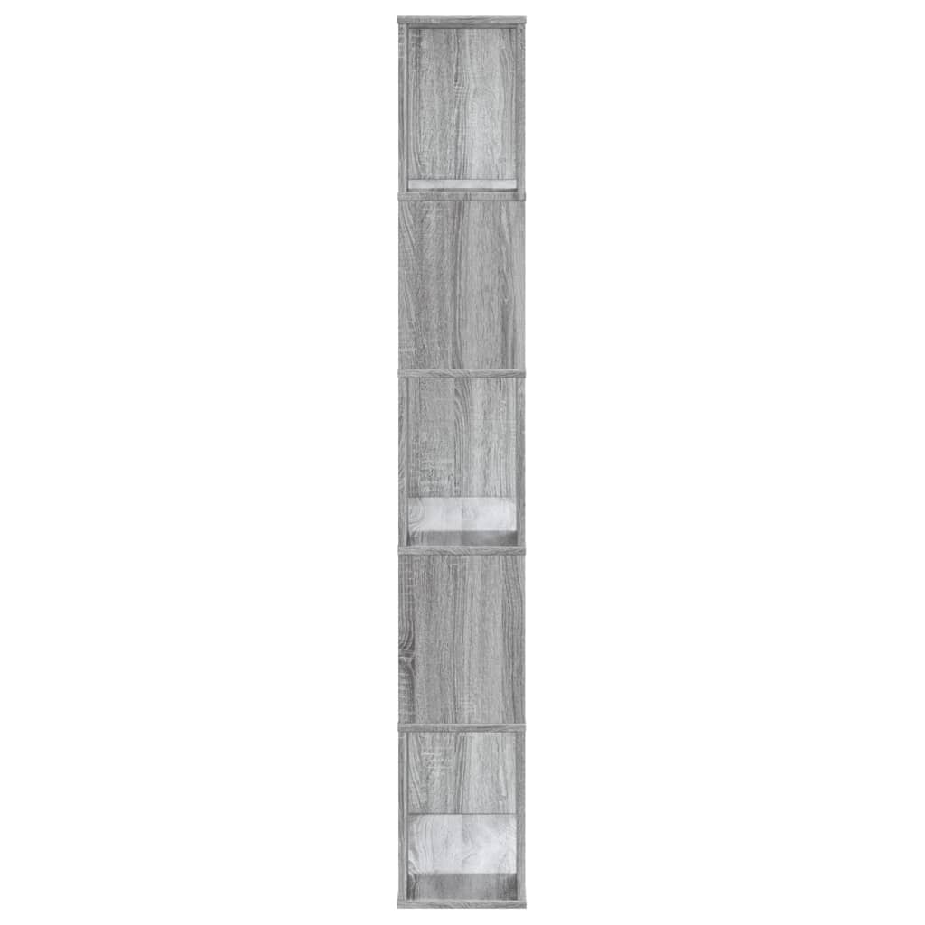 vidaXL Bücherregal 5 Böden Grau Sonoma 80,5x23,5x162,5 Holzwerkstoff