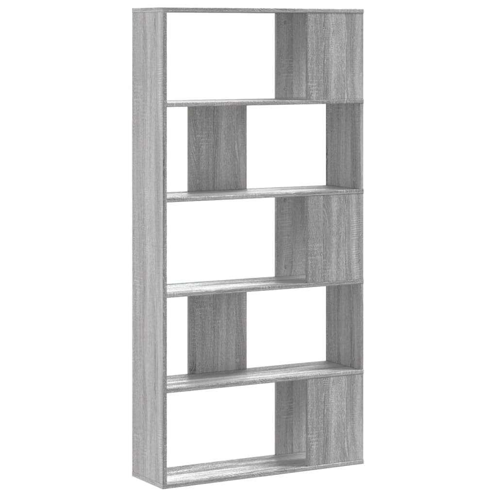 vidaXL Bücherregal 5 Böden Grau Sonoma 80,5x23,5x162,5 Holzwerkstoff