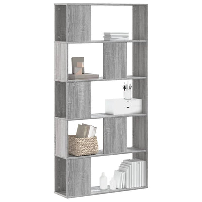 vidaXL Bücherregal 5 Böden Grau Sonoma 80,5x23,5x162,5 Holzwerkstoff