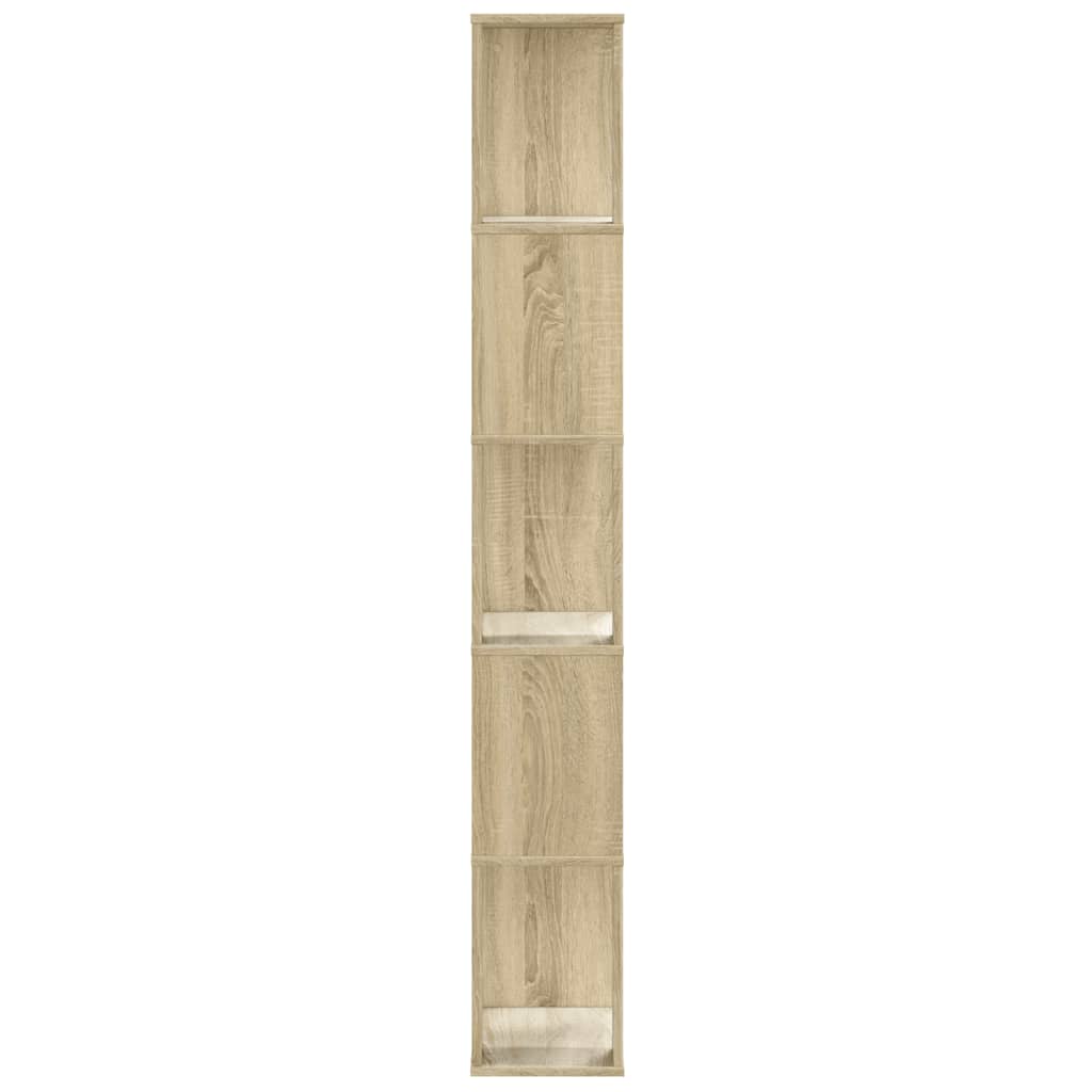 vidaXL Bücherregal 5 Böden Sonoma-Eiche 45x23,5x162,5 cm Holzwerkstoff