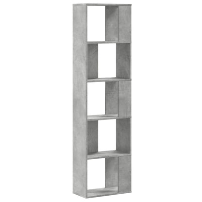 vidaXL Bücherregal 5 Böden Betongrau 45x23,5x162,5 cm Holzwerkstoff