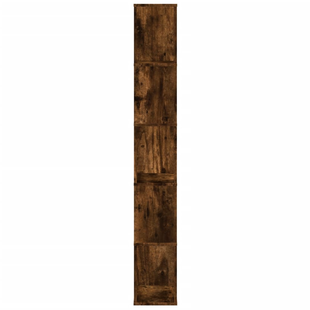 vidaXL Bücherregal 5 Böden Räuchereiche 45x23,5x162,5 cm Holzwerkstoff