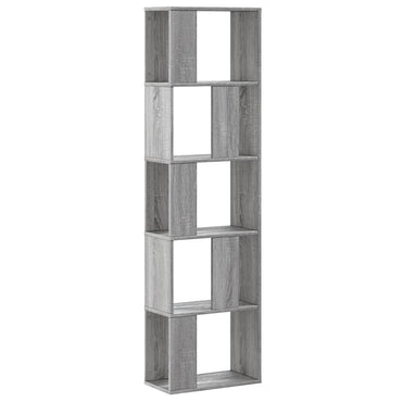 vidaXL Bücherregal 5 Böden Grau Sonoma 45x23,5x162,5 cm Holzwerkstoff