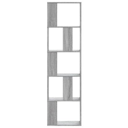 vidaXL Bücherregal 5 Böden Grau Sonoma 45x23,5x162,5 cm Holzwerkstoff