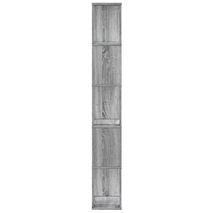 vidaXL Bücherregal 5 Böden Grau Sonoma 45x23,5x162,5 cm Holzwerkstoff