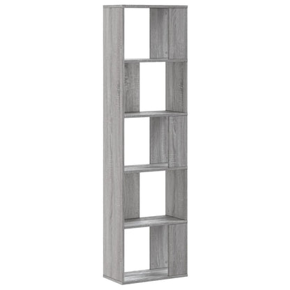 vidaXL Bücherregal 5 Böden Grau Sonoma 45x23,5x162,5 cm Holzwerkstoff