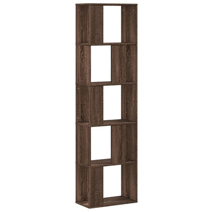 vidaXL Bücherregal 5 Böden Braun Eichen-Optik 45x23,5x162,5 cm