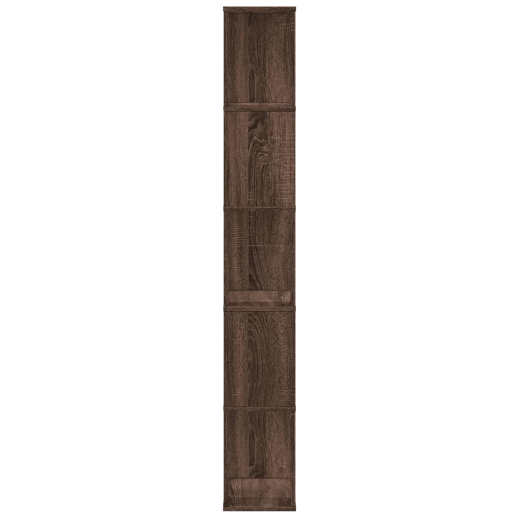 vidaXL Bücherregal 5 Böden Braun Eichen-Optik 45x23,5x162,5 cm