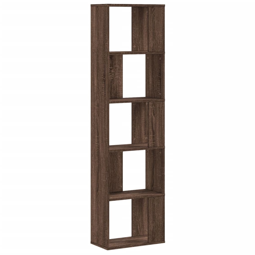 vidaXL Bücherregal 5 Böden Braun Eichen-Optik 45x23,5x162,5 cm