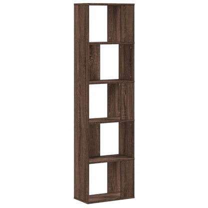 vidaXL Bücherregal 5 Böden Braun Eichen-Optik 45x23,5x162,5 cm
