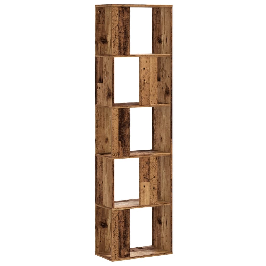 vidaXL Bücherregal 5 Böden Altholz 45x23,5x162,5 cm Holzwerkstoff