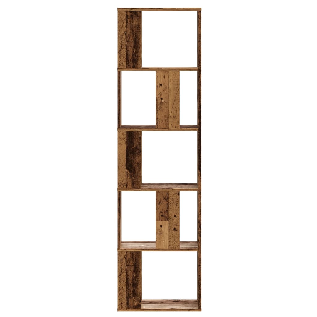 vidaXL Bücherregal 5 Böden Altholz 45x23,5x162,5 cm Holzwerkstoff