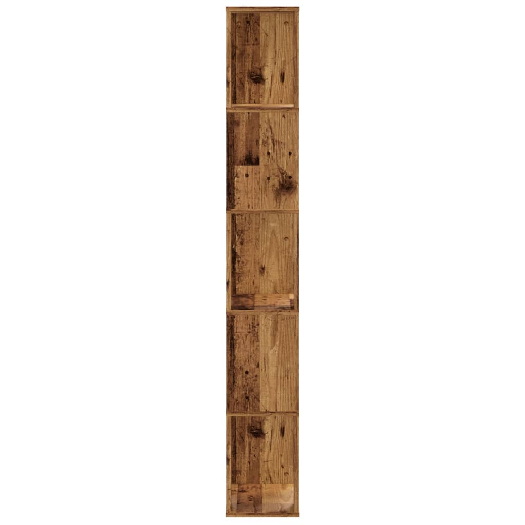 vidaXL Bücherregal 5 Böden Altholz 45x23,5x162,5 cm Holzwerkstoff